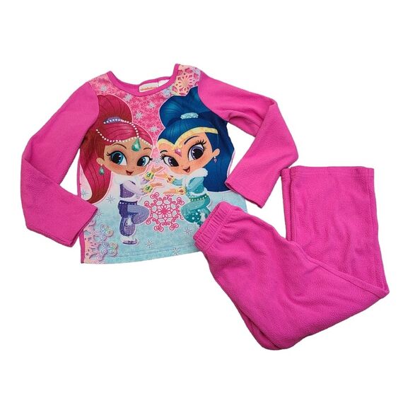 Nickelodeon Shimmer & Shine 2 Pcs Pajama Set Sz 4 5 Long Sleeve - Picture 1 of 13